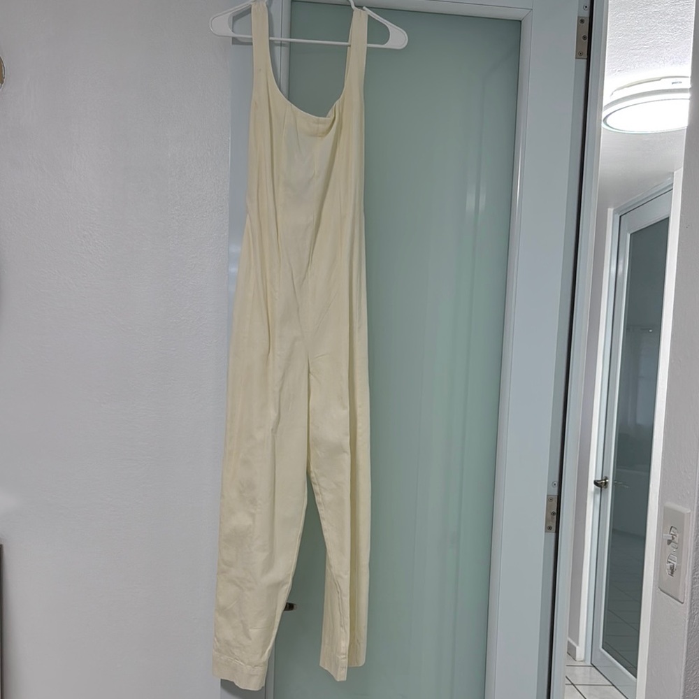 Free people Cream Sleeveless Jumpsuit